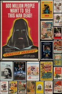 3a029 LOT OF 90 FOLDED ONE-SHEETS 1950s-1980s great images from a variety of different movies!