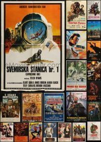 3a625 LOT OF 21 FORMERLY FOLDED YUGOSLAVIAN POSTERS 1960s-1980s a variety of cool movie images!