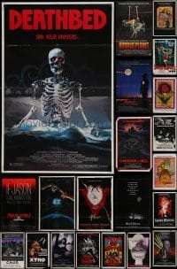 3a067 LOT OF 37 FOLDED HORROR/SCI-FI ONE-SHEETS 1970s-1980s great images from a variety of movies!