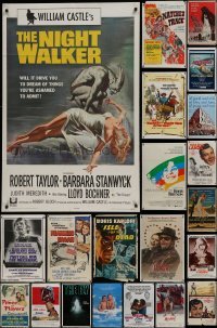 3a050 LOT OF 62 FOLDED ONE-SHEETS 1940s-1980s great images from a variety of different movies!
