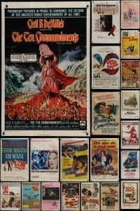 3a069 LOT OF 34 FOLDED ONE-SHEETS 1940s-1970s great images from a variety of different movies!