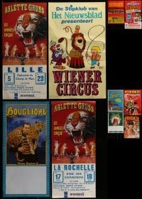 3a624 LOT OF 10 MOSTLY FORMERLY FOLDED NON-U.S. CIRCUS POSTERS WITH BIG CATS 1990s-2000s cool!