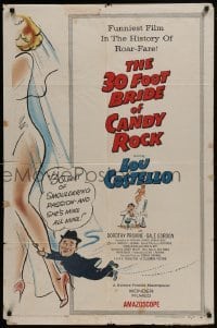 3b019 30 FOOT BRIDE OF CANDY ROCK 1sh 1959 art of Costello, a science-friction masterpiece!