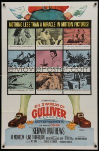 3b014 3 WORLDS OF GULLIVER 1sh 1960 Ray Harryhausen fantasy classic, art of giant Kerwin Mathews!