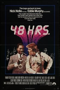 3b021 48 HRS. 1sh 1982 Nick Nolte is a cop who hates Eddie Murphy who is a convict!