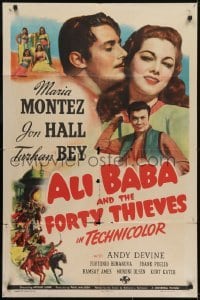 3b035 ALI BABA & THE FORTY THIEVES 1sh 1943 art of Maria Montez, Jon Hall & Turhan Bey!