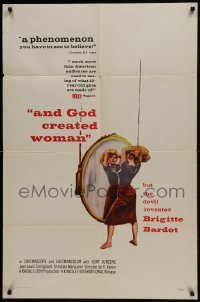 3b042 AND GOD CREATED WOMAN 1sh 1957 but the Devil invented sexy Brigitte Bardot!