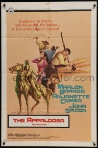 3b049 APPALOOSA 1sh 1966 Marlon Brando rode the lustful & lawless to live on the edge of violence!