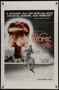 3b056 ATOMIC CAFE 1sh 1982 great colorful nuclear bomb explosion image!