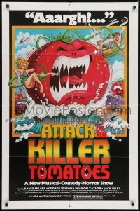 3b057 ATTACK OF THE KILLER TOMATOES 1sh 1979 wacky monster artwork by David Weisman!