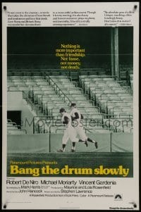 3b063 BANG THE DRUM SLOWLY int'l 1sh 1973 Robert De Niro, image of New York Yankees baseball stadium!