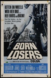 3b105 BORN LOSERS 1sh 1967 Tom Laughlin directs and stars as Billy Jack, sexy motorcycle art!