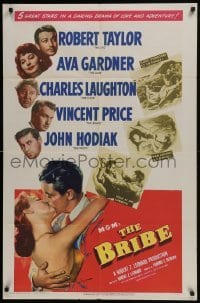 3b110 BRIBE 1sh 1949 Robert Taylor, sexy young Ava Gardner, Charles Laughton, Vincent Price