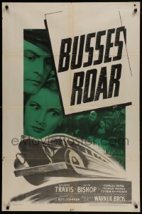 3b119 BUSSES ROAR 1sh 1942 cool precursor to Speed with runaway bus filled with dynamite!