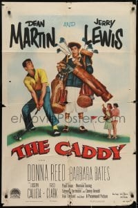 3b121 CADDY 1sh 1953 screwballs Dean Martin & Jerry Lewis golfing, plus Donna Reed!