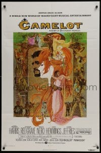 3b126 CAMELOT 1sh R1973 Richard Harris as King Arthur, Vanessa Redgrave as Guenevere!