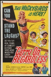 3b132 CARRY ON REGARDLESS 1sh 1963 sexy English comedy, the Wackybirds is here!