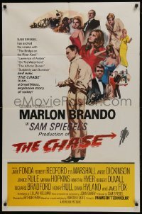 3b138 CHASE 1sh 1966 Marlon Brando, Jane Fonda, Robert Redford, directed by Arthur Penn