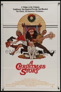 3b142 CHRISTMAS STORY studio style 1sh 1983 best classic Christmas movie, art by Robert Tanenbaum!