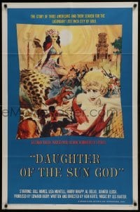 3b176 DAUGHTER OF THE SUN GOD 1sh 1963 legendary lost city of gold, wild artwork!