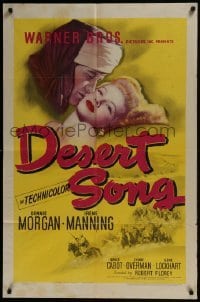 3b185 DESERT SONG 1sh 1944 Oscar Hammerstein II musical, Dennis Morgan, sexy Irene Manning!