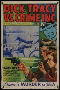 3b193 DICK TRACY VS. CRIME INC. chapter 5 1sh 1941 art of detective Ralph Byrd, Murder at Sea!