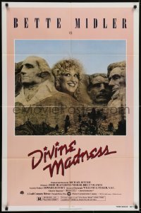 3b201 DIVINE MADNESS style A 1sh 1980 wacky image of Bette Midler as part of Mt. Rushmore!