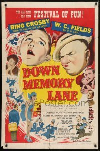 3b211 DOWN MEMORY LANE 1sh 1949 Bing Crosby, W.C. Fields, Gloria Swanson, Mabel Normand