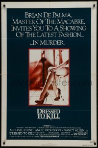 3b216 DRESSED TO KILL 1sh 1980 Brian De Palma shows you the latest fashion of murder, sexy legs!