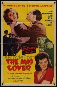 3b238 ENEMY OF WOMEN 1sh R1952 crazy doctor Joseph Goebbels BEFORE he became a Nazi, The Mad Lover!