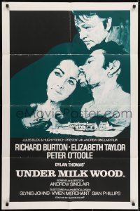 3b936 UNDER MILK WOOD English 1sh 1973 Richard Burton, Elizabeth Taylor, O'Toole, from Dylan Thomas play!