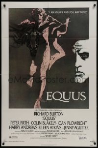3b241 EQUUS 1sh 1977 Richard Burton, Peter Firth, a crime of passion!