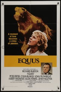 3b242 EQUUS style B int'l 1sh 1977 Richard Burton, Jenny Agutter, Peter Firth, Sidney Lumet directed!