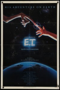 3b221 E.T. THE EXTRA TERRESTRIAL studio style 1sh 1982 Drew Barrymore, Steven Spielberg, Alvin art!