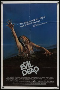 3b248 EVIL DEAD 1sh 1983 Sam Raimi, best horror art of girl grabbed by zombie!