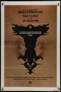 3b260 FACE TO FACE 1sh 1976 Ansikte mot ansikte, Ingmar Bergman, Liv Ullmann, Wilcox art!