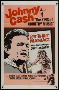 3b278 FIVE MINUTES TO LIVE 1sh R1969 first Johnny Cash, he is the crazy Door-to-Door Maniac!