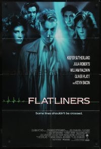 3b282 FLATLINERS int'l 1sh 1990 Kiefer Sutherland, Julia Roberts, Kevin Bacon, Baldwin!