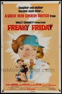 3b298 FREAKY FRIDAY revised 1sh 1977 Jodie Foster switches bodies with Barbara Harris, Disney!