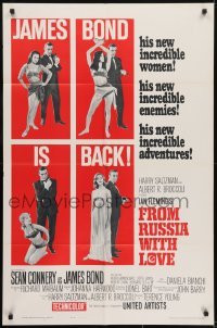 3b002 FROM RUSSIA WITH LOVE style B 1sh 1964 Sean Connery as Ian Fleming's James Bond is back!