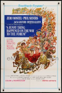 3b308 FUNNY THING HAPPENED ON THE WAY TO THE FORUM int'l 1sh 1966 Jack Davis art of Zero Mostel & cast!