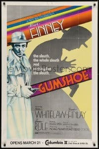 3b344 GUMSHOE advance 1sh 1972 Stephen Frears directed, cool film noir artwork of Albert Finney!
