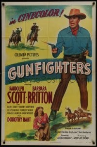 3b346 GUNFIGHTERS 1sh 1947 Randolph Scott & Barbara Britton in Zane Grey's great romance of the West!