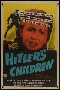 3b371 HITLER'S CHILDREN style A 1sh 1943 out of the pages of the book that shocked the world!