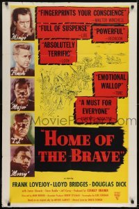 3b374 HOME OF THE BRAVE 1sh R1955 Lloyd Bridges confronts racial prejudice with James Edwards!