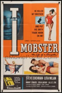 3b392 I MOBSTER 1sh 1958 Roger Corman, he killed her brother and put his dirty trade mark on her!