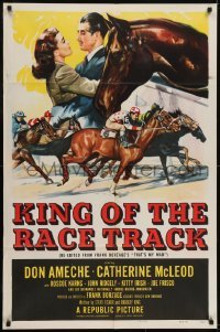 3b441 KING OF THE RACE TRACK 1sh 1953 Don Ameche, Catherine McLeod, great horse racing images!