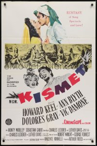 3b446 KISMET 1sh 1956 Howard Keel, Ann Blyth, ecstasy of song, spectacle & love!