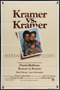 3b451 KRAMER VS. KRAMER 1sh 1979 Dustin Hoffman, Meryl Streep, child custody & divorce!