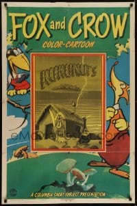 3b453 KUKUNUTS 1sh 1943 a Fox & Crow color-cartoon, Frank Graham, great art and inset image!
